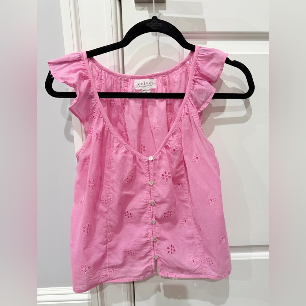 Velvet by Graham & Spencer Pink Ruffle Top - Picture 5 of 16